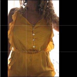 Golden yellow romper with ruffles